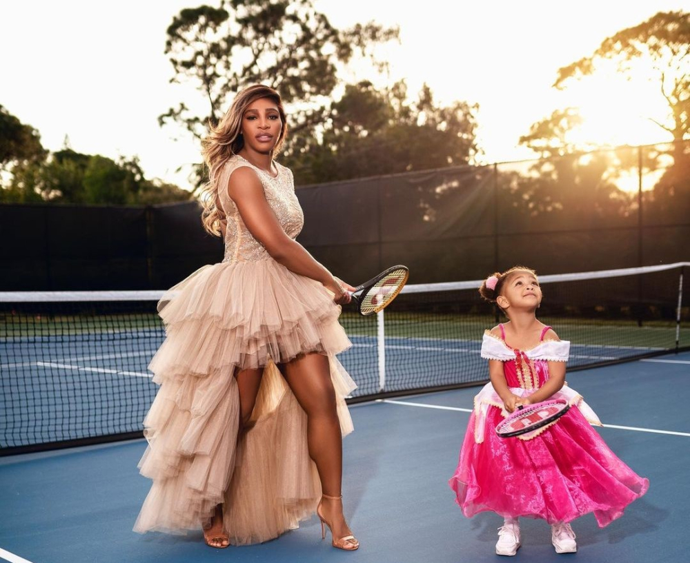 Серена Уильямс с дочерью Олимпией