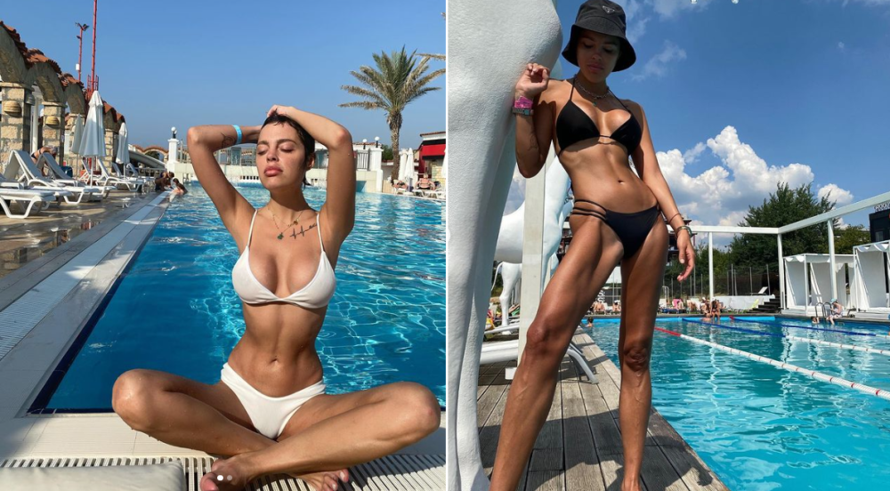 Пациентка пластического хирурга Гукаса Миракяна после увеличения груди и липомоделирования животика